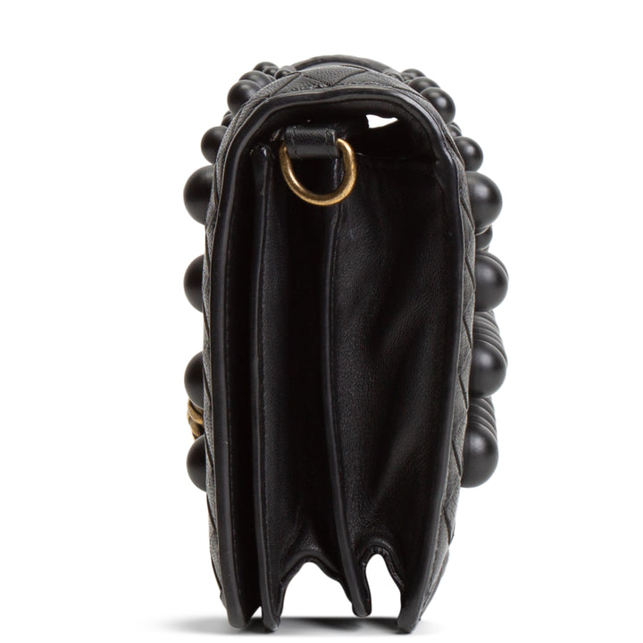 BOTTEGA VENETA Intrecciato Olimpia Studded Knot Bag - Black