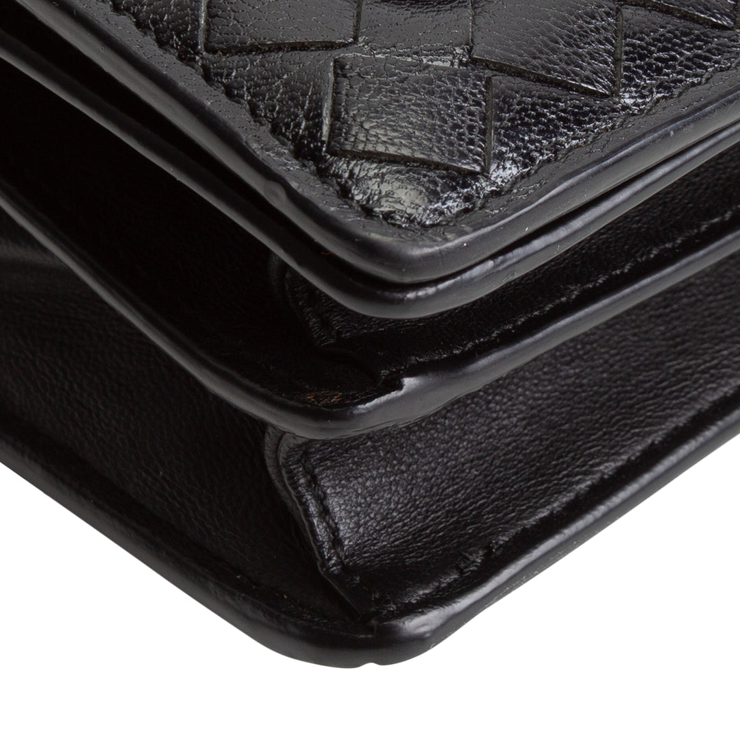 BOTTEGA VENETA Intrecciato Olimpia Studded Knot Bag - Black