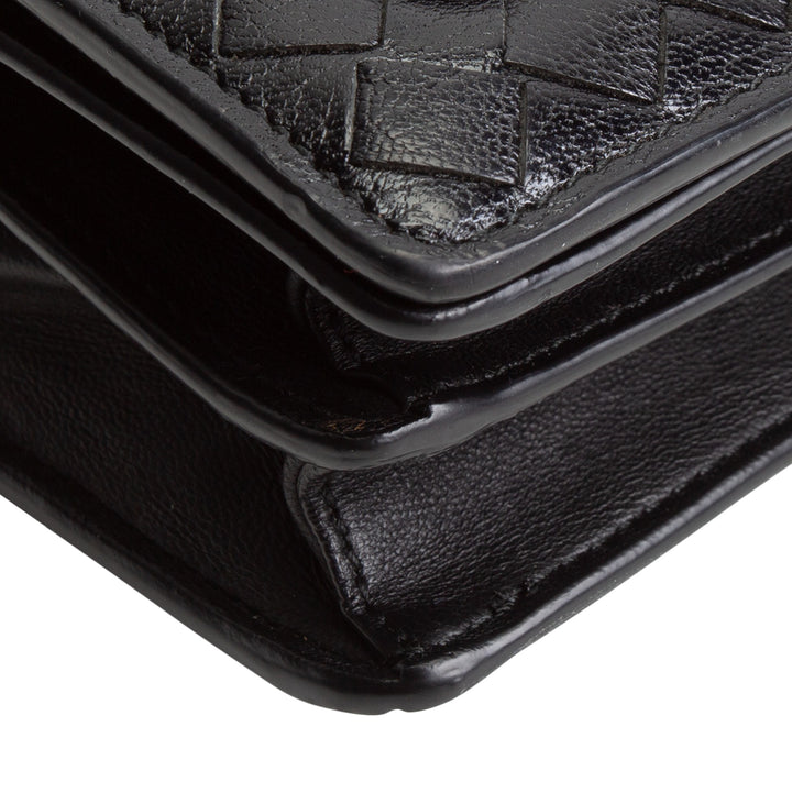 BOTTEGA VENETA Intrecciato Olimpia Studded Knot Bag - Black