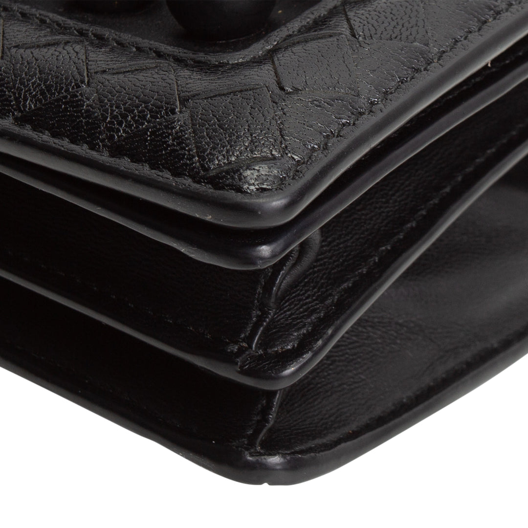 BOTTEGA VENETA Intrecciato Olimpia Studded Knot Bag - Black