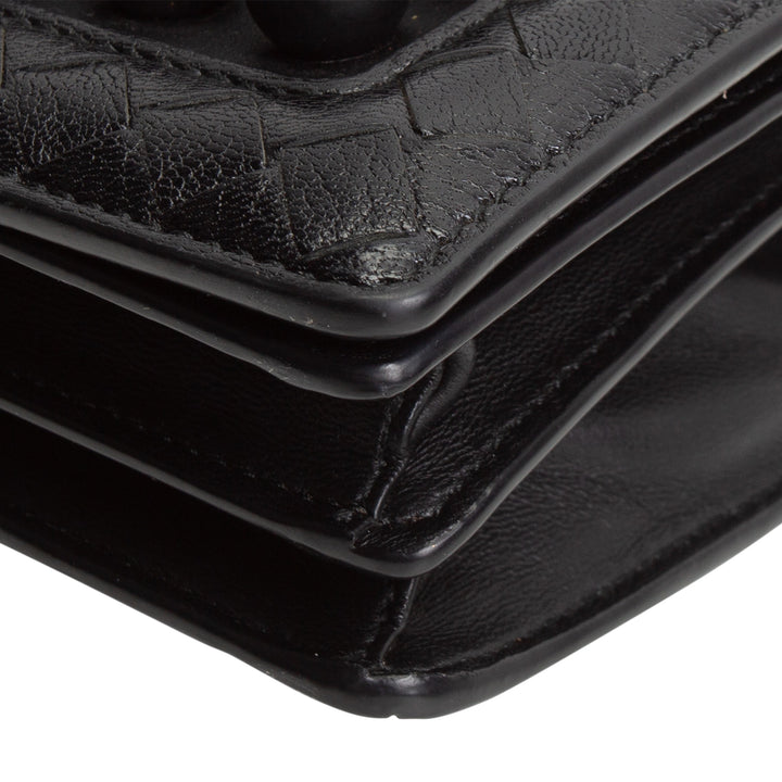 BOTTEGA VENETA Intrecciato Olimpia Studded Knot Bag - Black