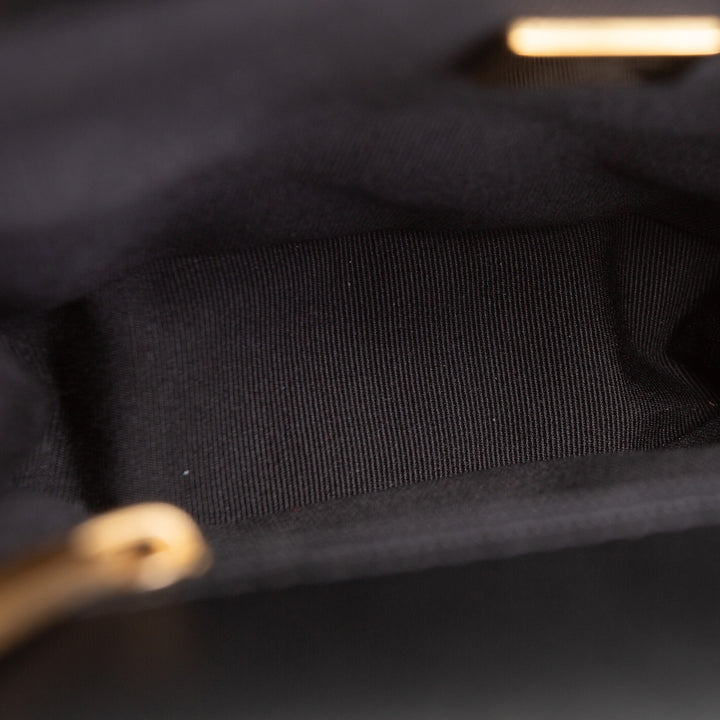 CHANEL Tweed Top Handle School Memory Flap Bag - Black