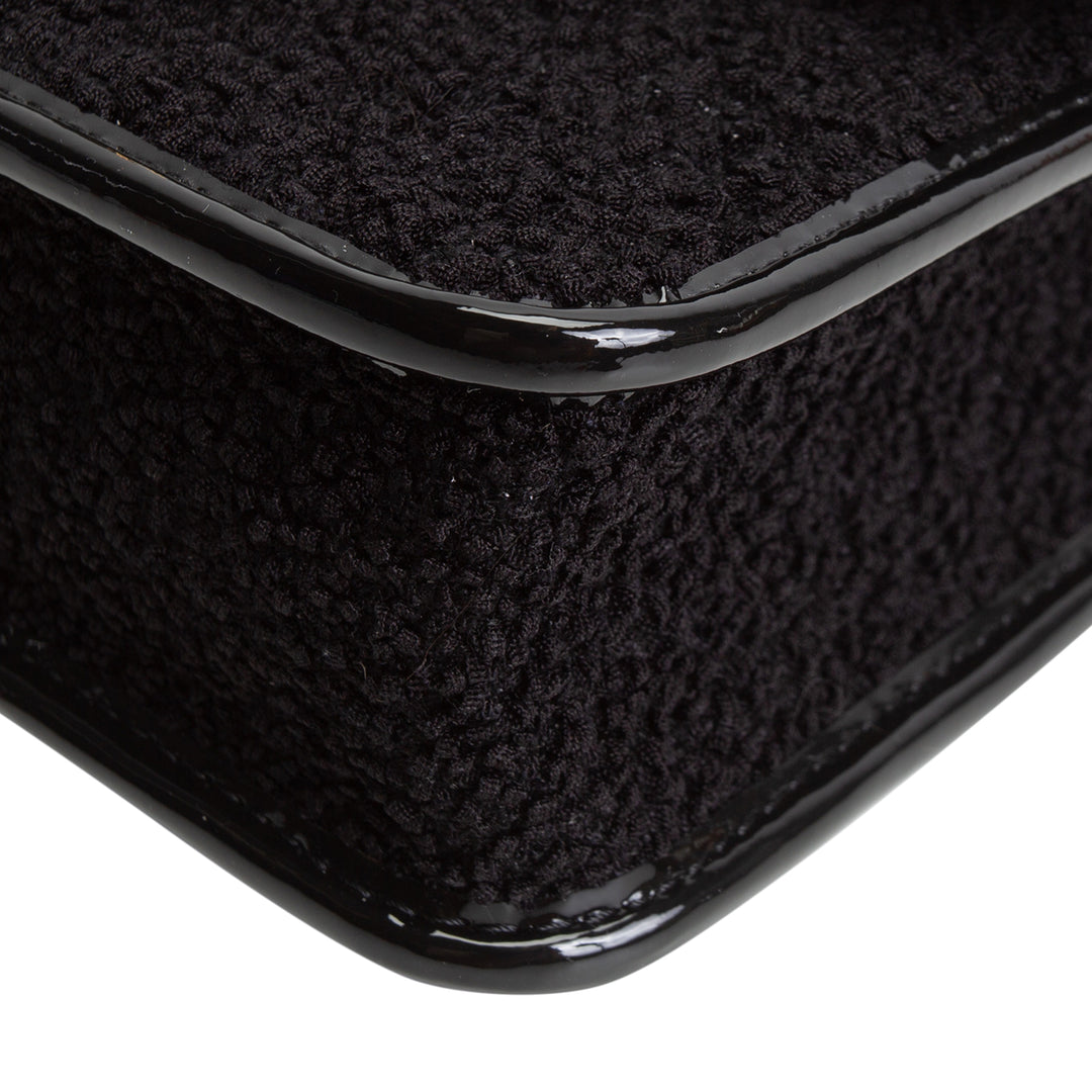 CHANEL Tweed Top Handle School Memory Flap Bag - Black