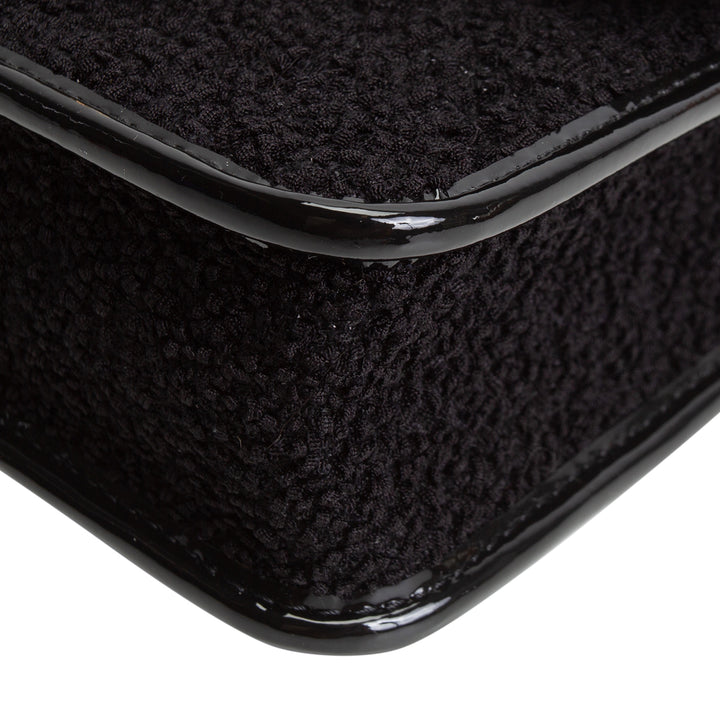 CHANEL Tweed Top Handle School Memory Flap Bag - Black