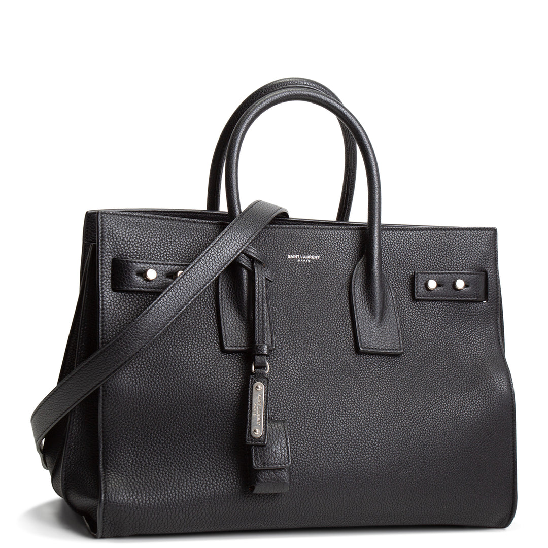 SAINT LAURENT Supple Grained Leather Sac De Jour - Small