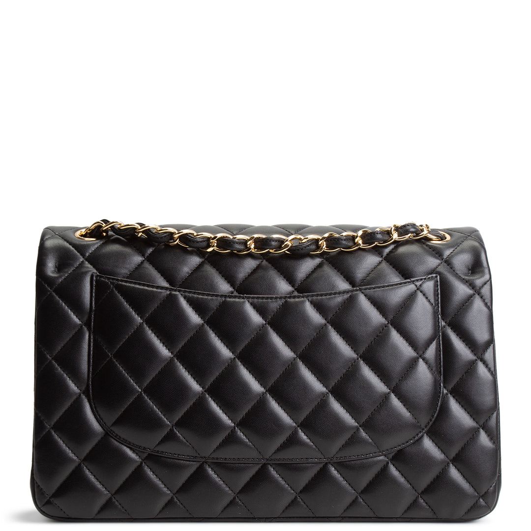 CHANEL Lambskin Jumbo Double Flap - Black