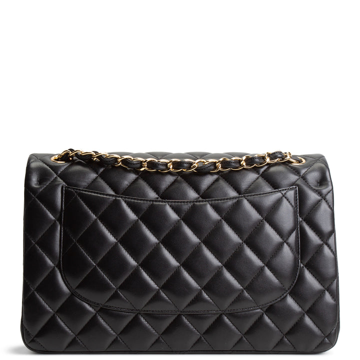 CHANEL Lambskin Jumbo Double Flap - Black