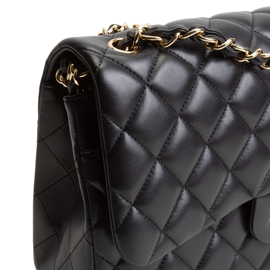 CHANEL Lambskin Jumbo Double Flap - Black