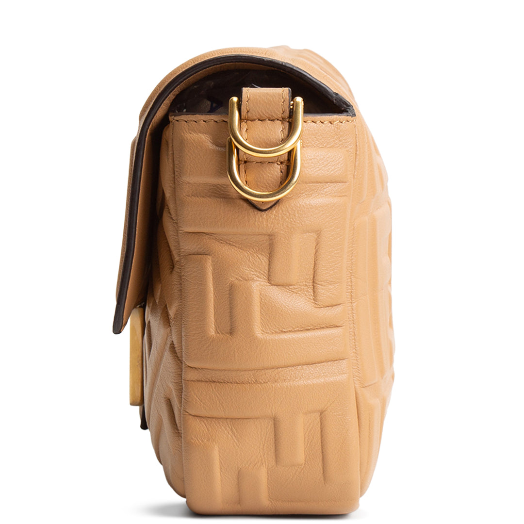 FENDI Nappa FF 1974 Embossed Baguette Miele Scuro