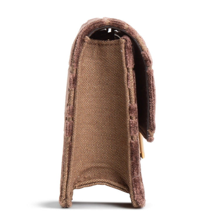 FENDI Jacquard FF Velvet Wallet on Chain