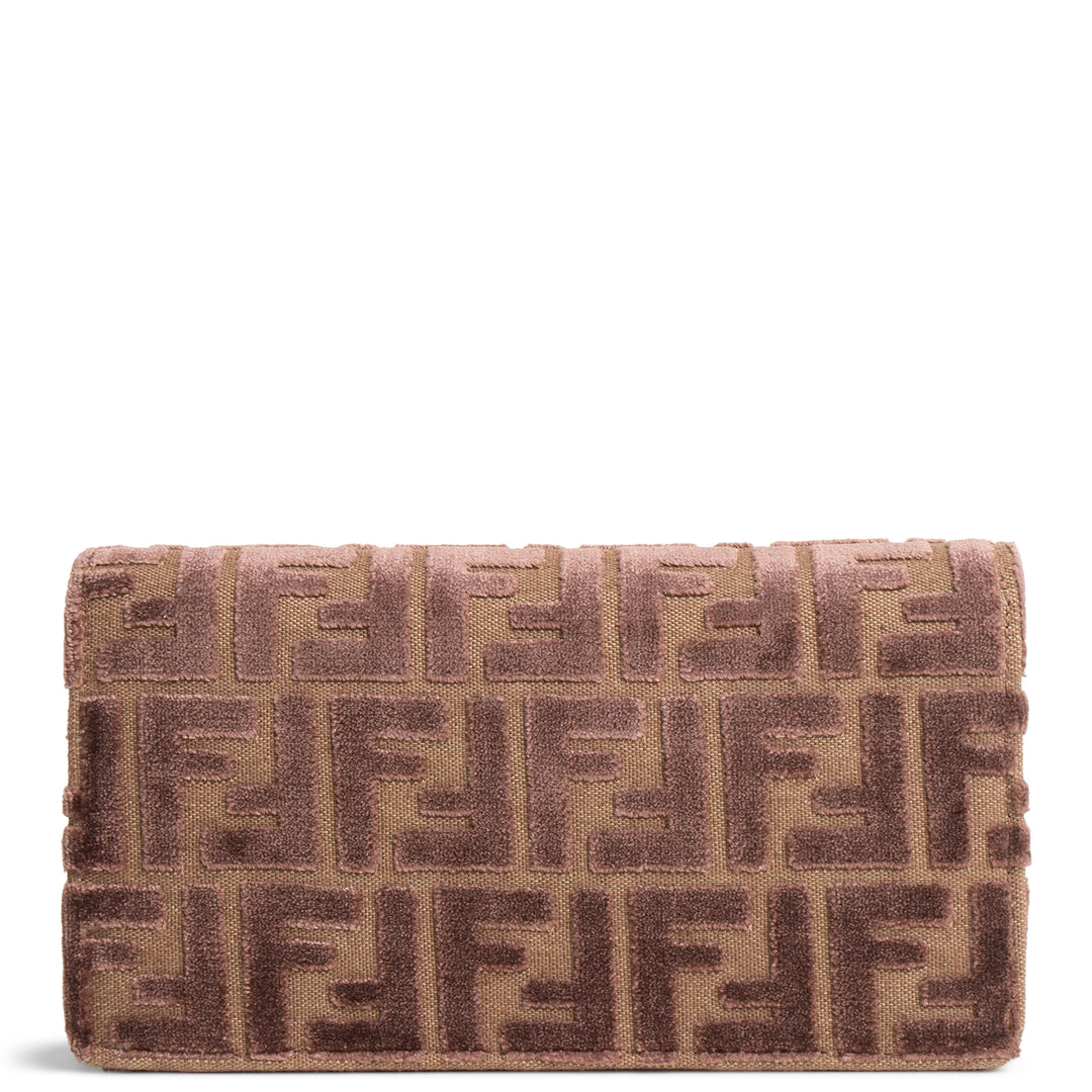 FENDI Jacquard FF Velvet Wallet on Chain