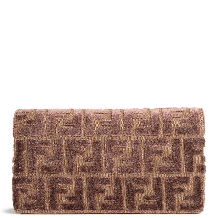 FENDI Jacquard FF Velvet Wallet on Chain