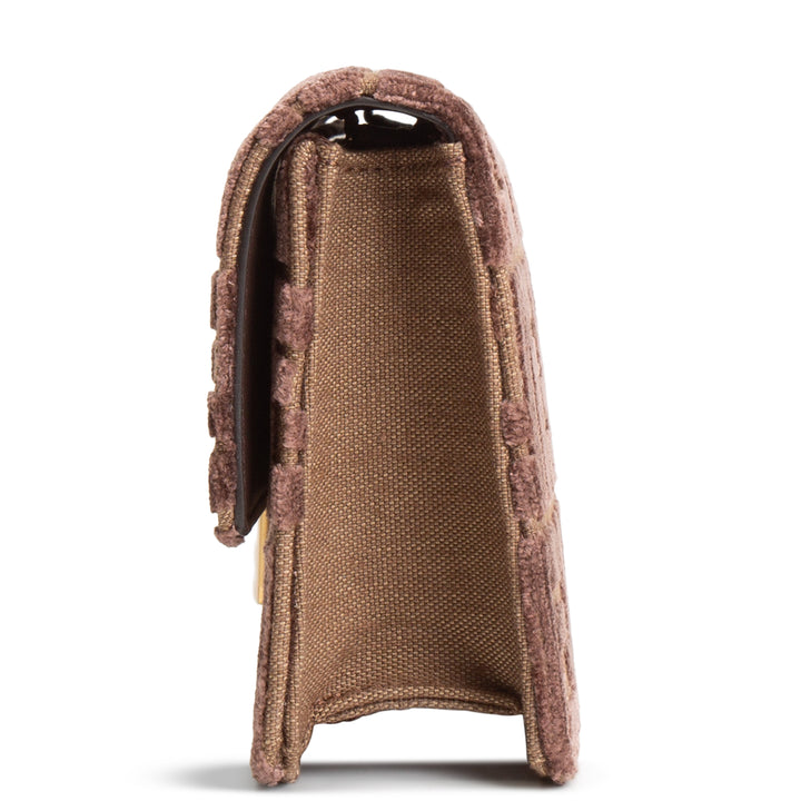 FENDI Jacquard FF Velvet Wallet on Chain