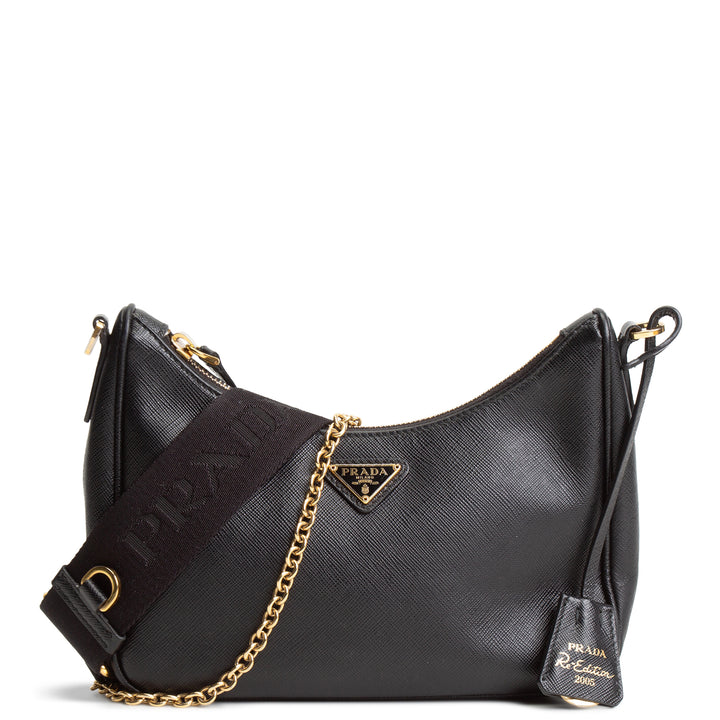 PRADA Saffiano Lux Re-Edition 2005 Crossbody - Black