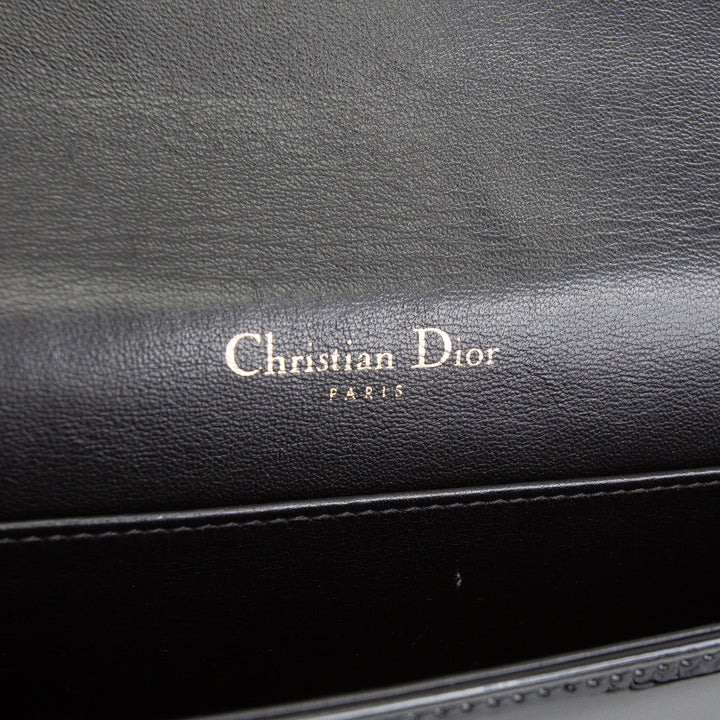 DIOR Patent Leather Lady Dior Pouch w/ Chain Patent