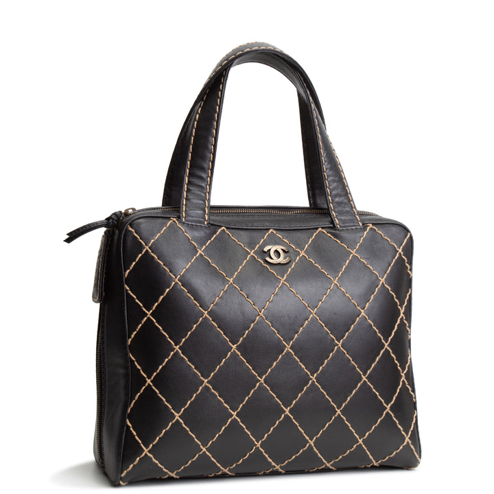 CHANEL Vintage Wild Stitch Handle Bag - Black