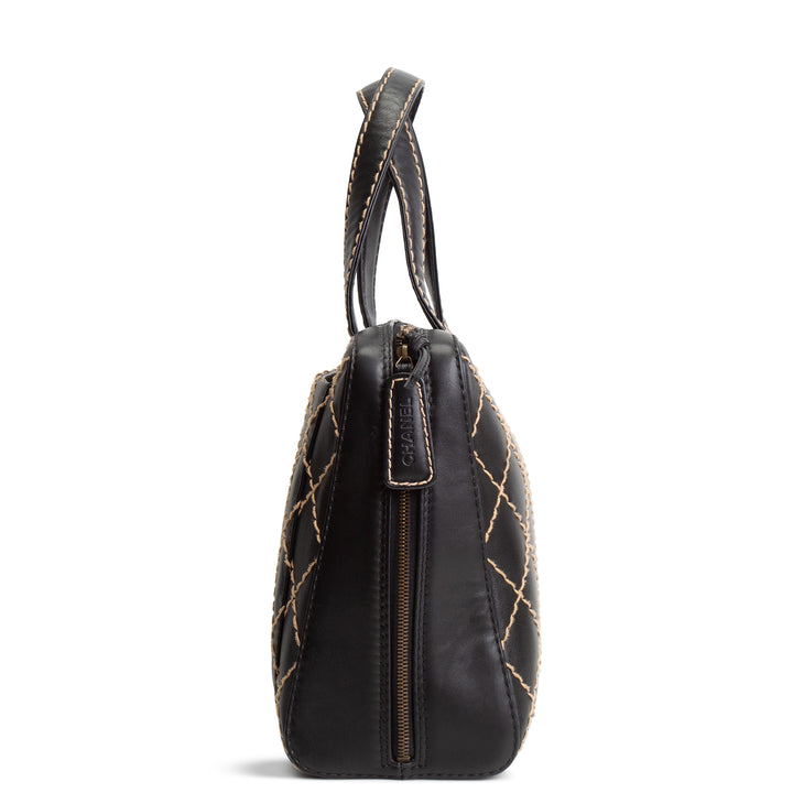 CHANEL Vintage Wild Stitch Handle Bag - Black