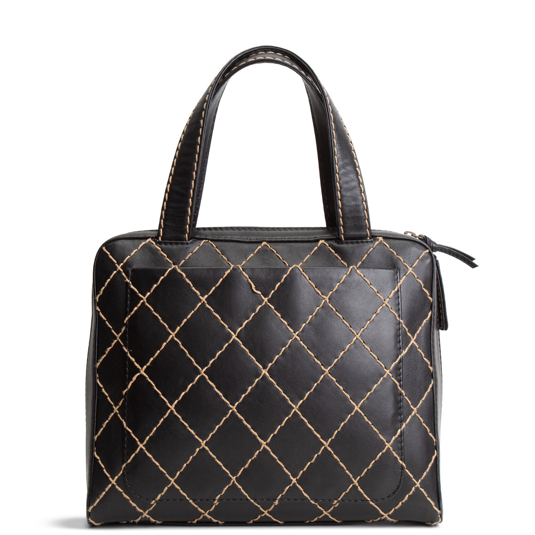 CHANEL Vintage Wild Stitch Handle Bag - Black