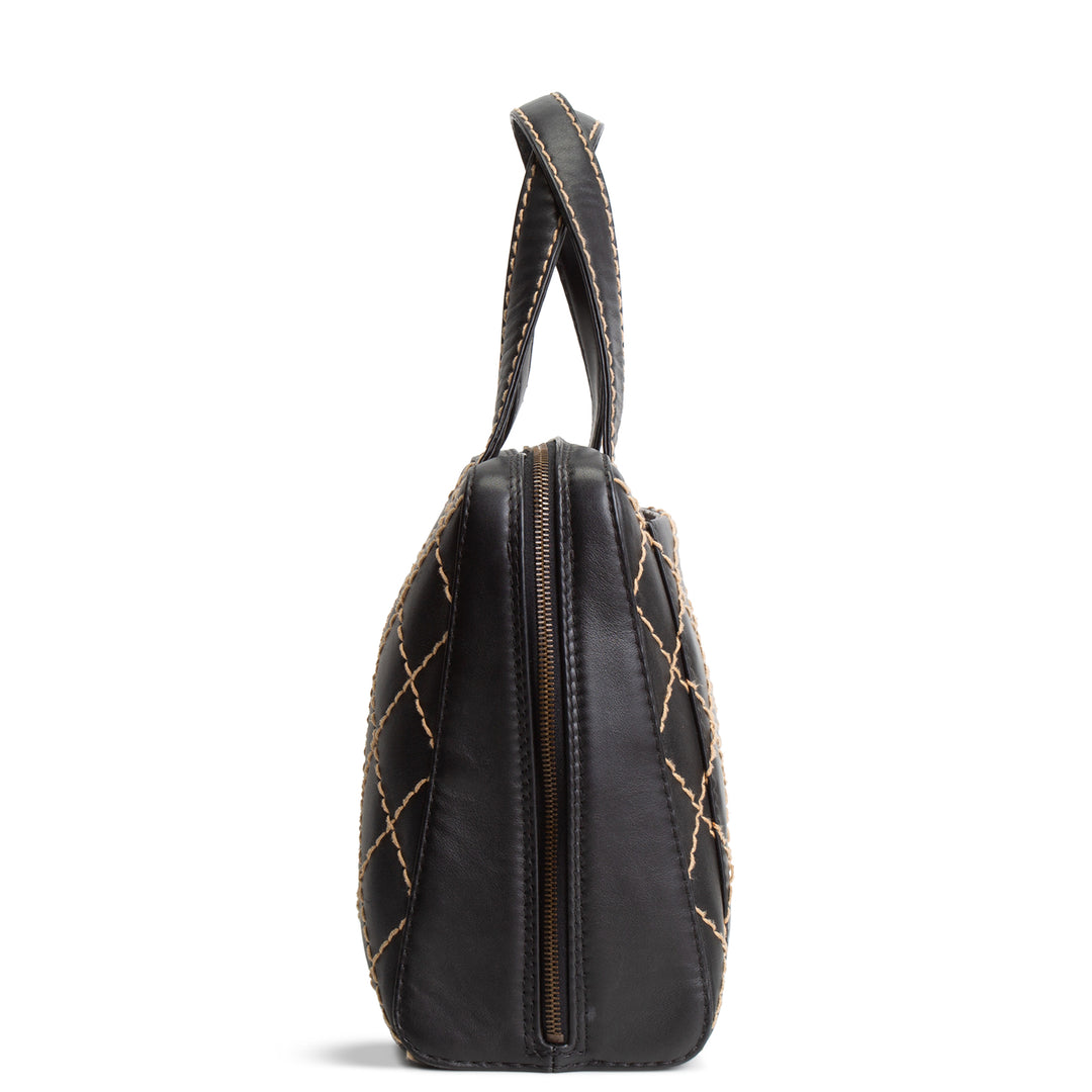 CHANEL Vintage Wild Stitch Handle Bag - Black