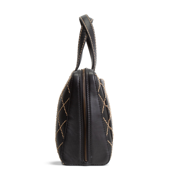CHANEL Vintage Wild Stitch Handle Bag - Black