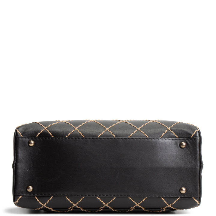 CHANEL Vintage Wild Stitch Handle Bag - Black
