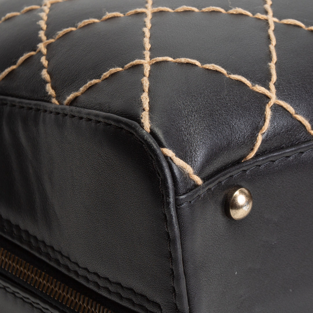 CHANEL Vintage Wild Stitch Handle Bag - Black