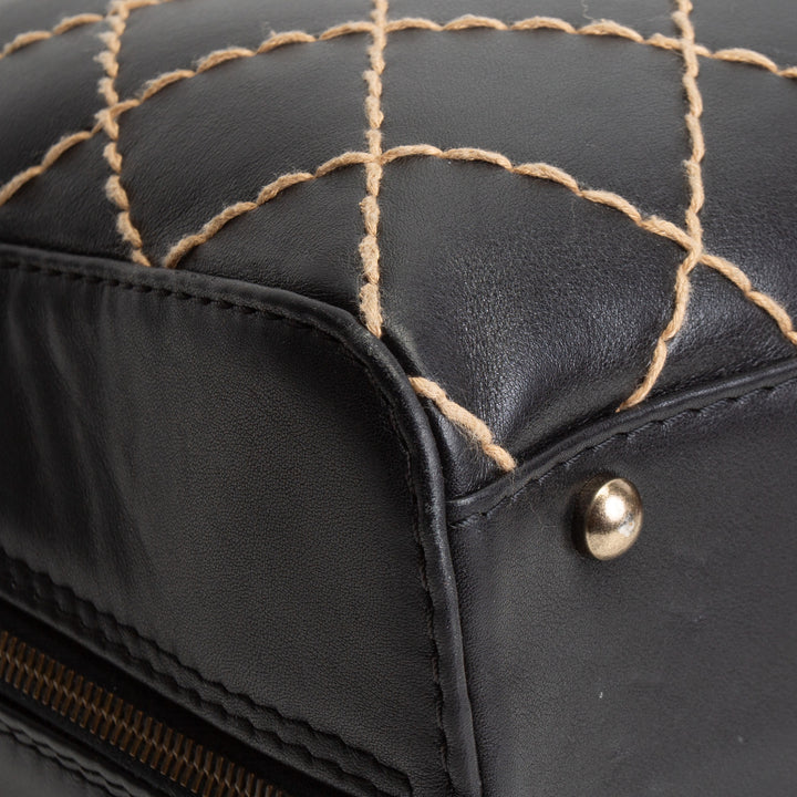 CHANEL Vintage Wild Stitch Handle Bag - Black