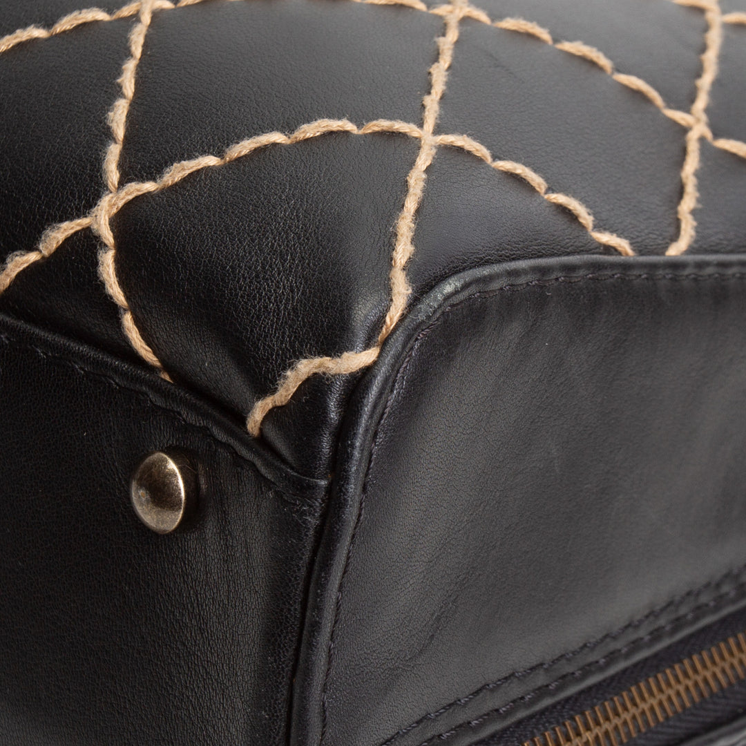 CHANEL Vintage Wild Stitch Handle Bag - Black