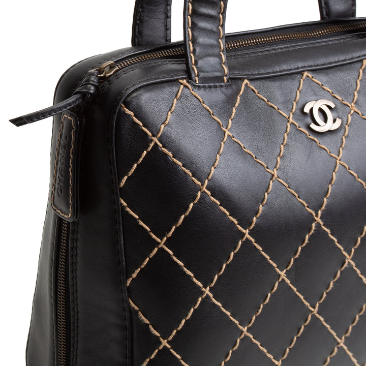 CHANEL Vintage Wild Stitch Handle Bag - Black