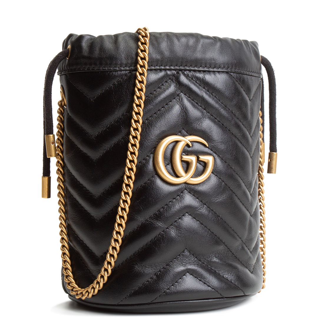 GUCCI GG Marmont Small Bucket Bag - Black