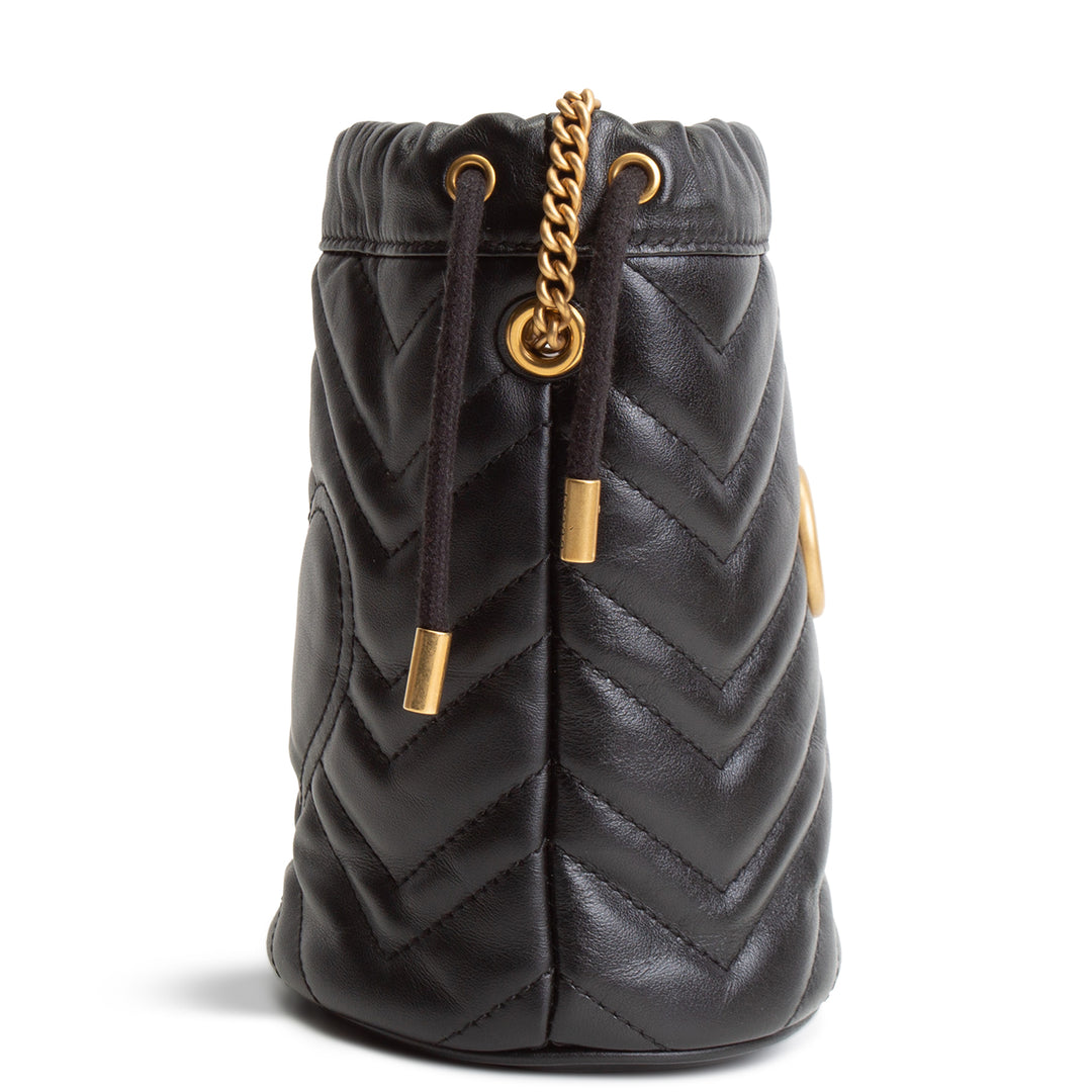 GUCCI GG Marmont Small Bucket Bag - Black