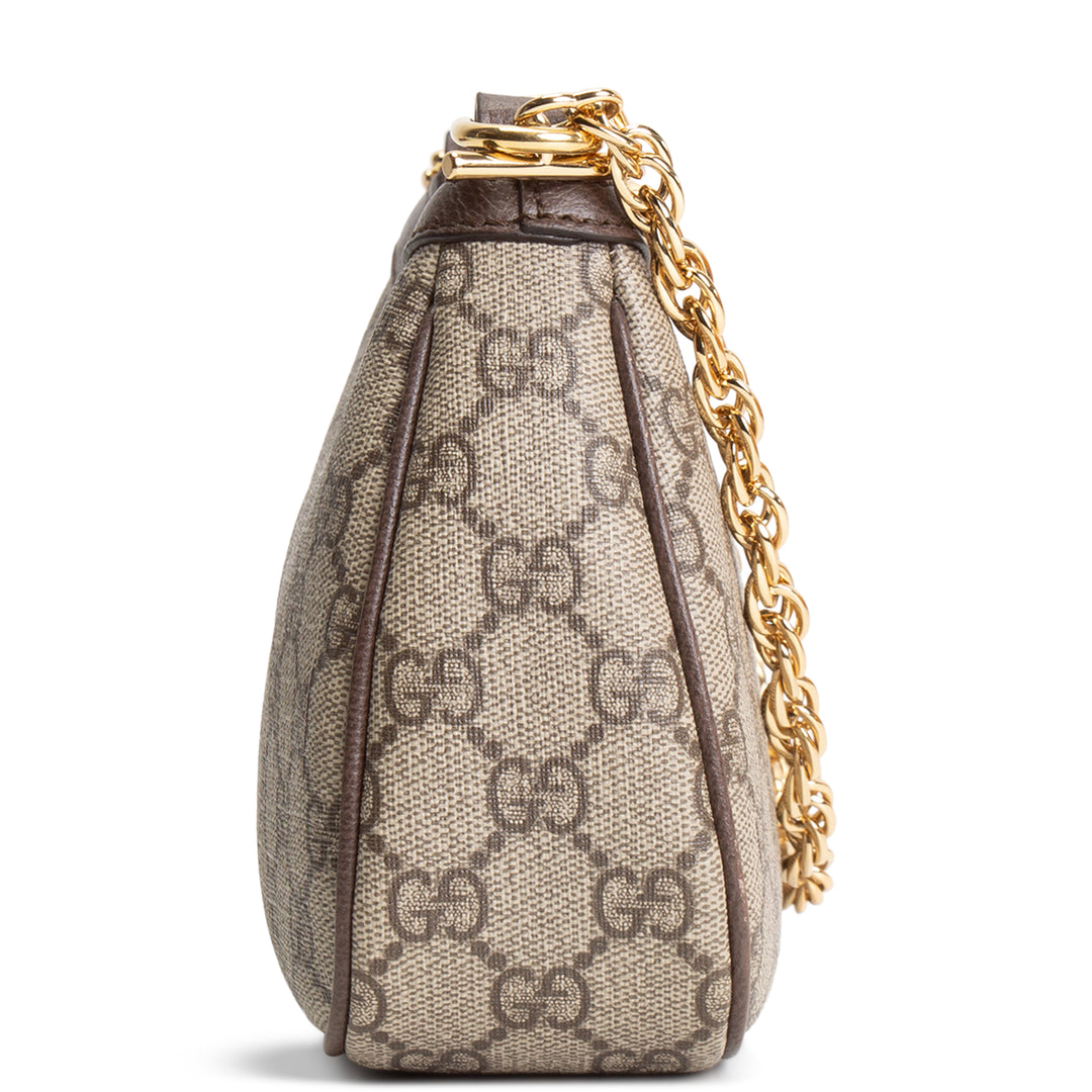 GUCCI GG Supreme Ophidia Small Shoulder Bag - Beige & Ebony