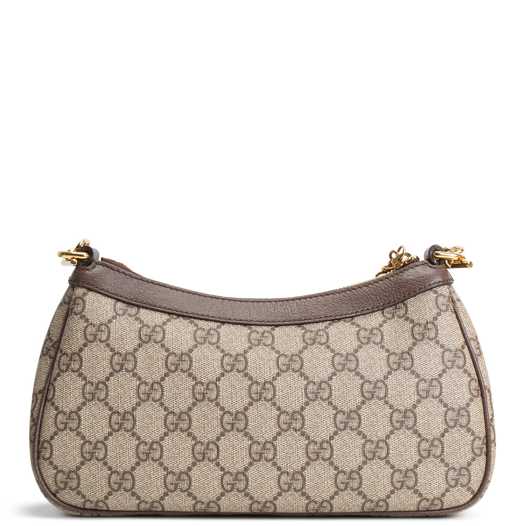 GUCCI GG Supreme Ophidia Small Shoulder Bag - Beige & Ebony