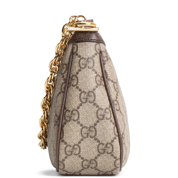 GUCCI GG Supreme Ophidia Small Shoulder Bag - Beige & Ebony