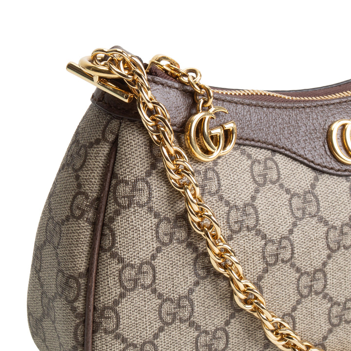 GUCCI GG Supreme Ophidia Small Shoulder Bag - Beige & Ebony