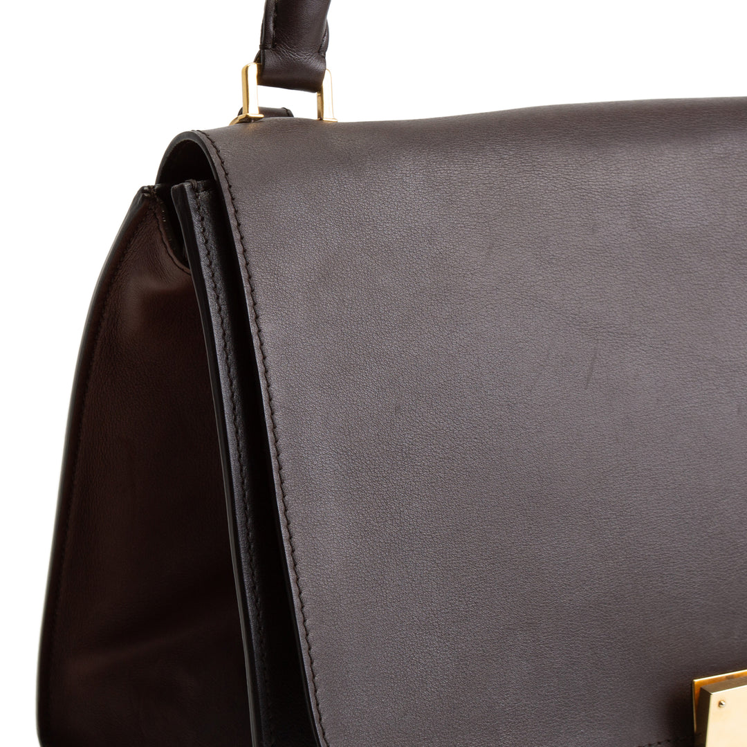 CELINE Trapeze Medium Top Handle - Brown & Black