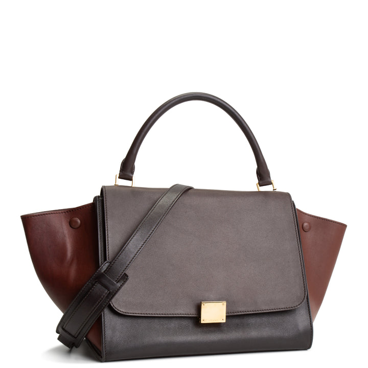 CELINE Trapeze Medium Top Handle - Brown & Black