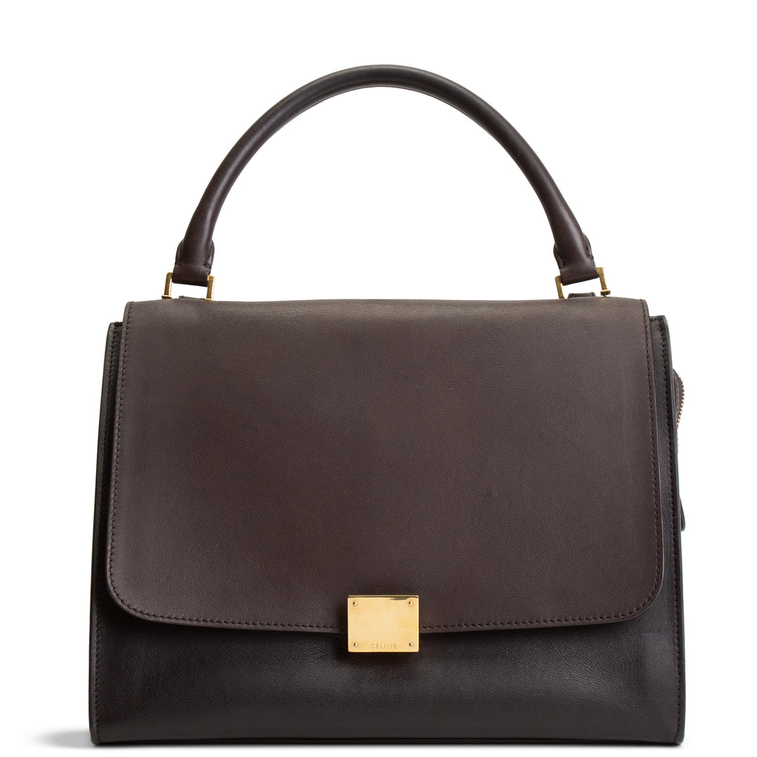 CELINE Trapeze Medium Top Handle - Brown & Black