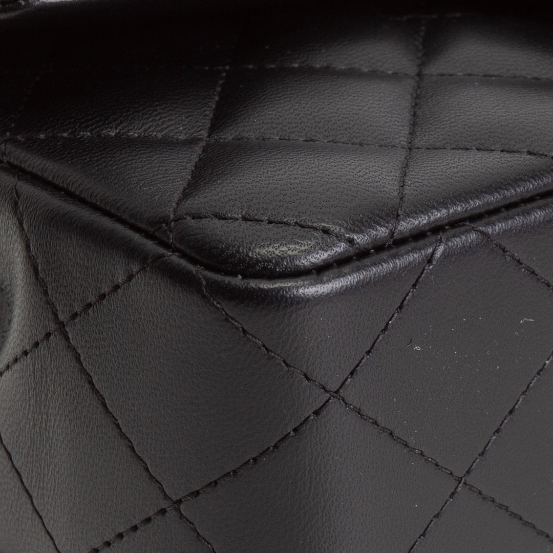 CHANEL Quilted Lambskin Rectangular Flap Top Handle Mini - Black