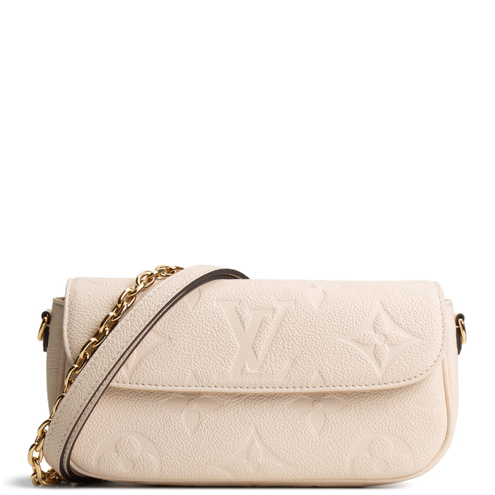 LOUIS VUITTON Giant Empreinte Monogram Ivy Wallet On Chain - Ivory