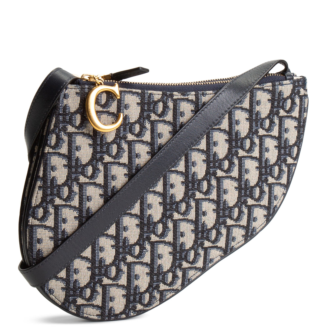 DIOR Oblique Triple Zip Crossbody - Navy