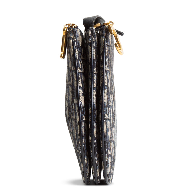 DIOR Oblique Triple Zip Crossbody - Navy