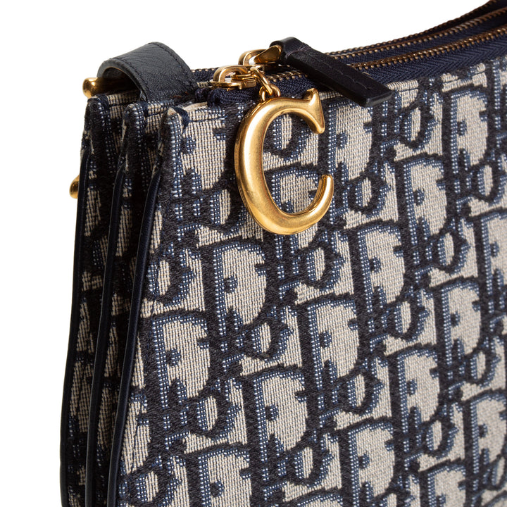 DIOR Oblique Triple Zip Crossbody - Navy