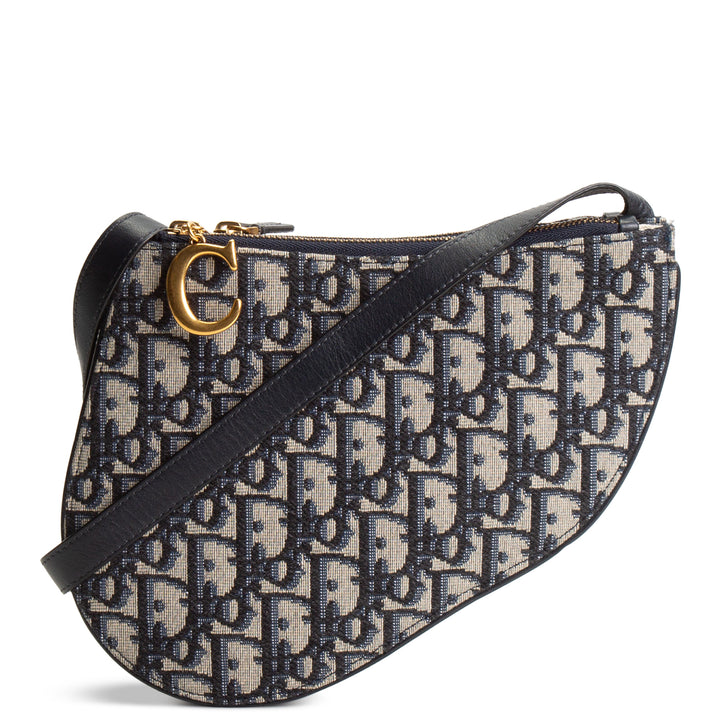 DIOR Oblique Triple Zip Crossbody - Navy