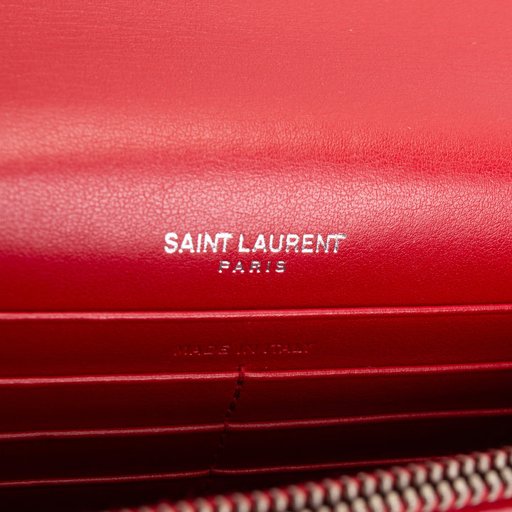 SAINT LAURENT Crocodile Embossed Kate Tassel Bag