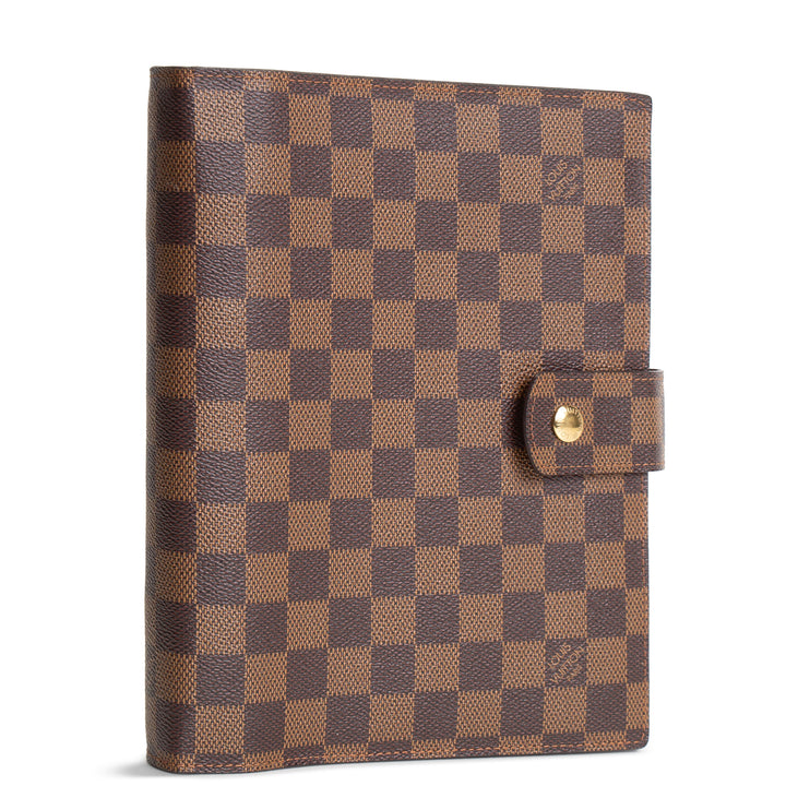 LOUIS VUITTON Damier Ebene Medium Ring Agenda