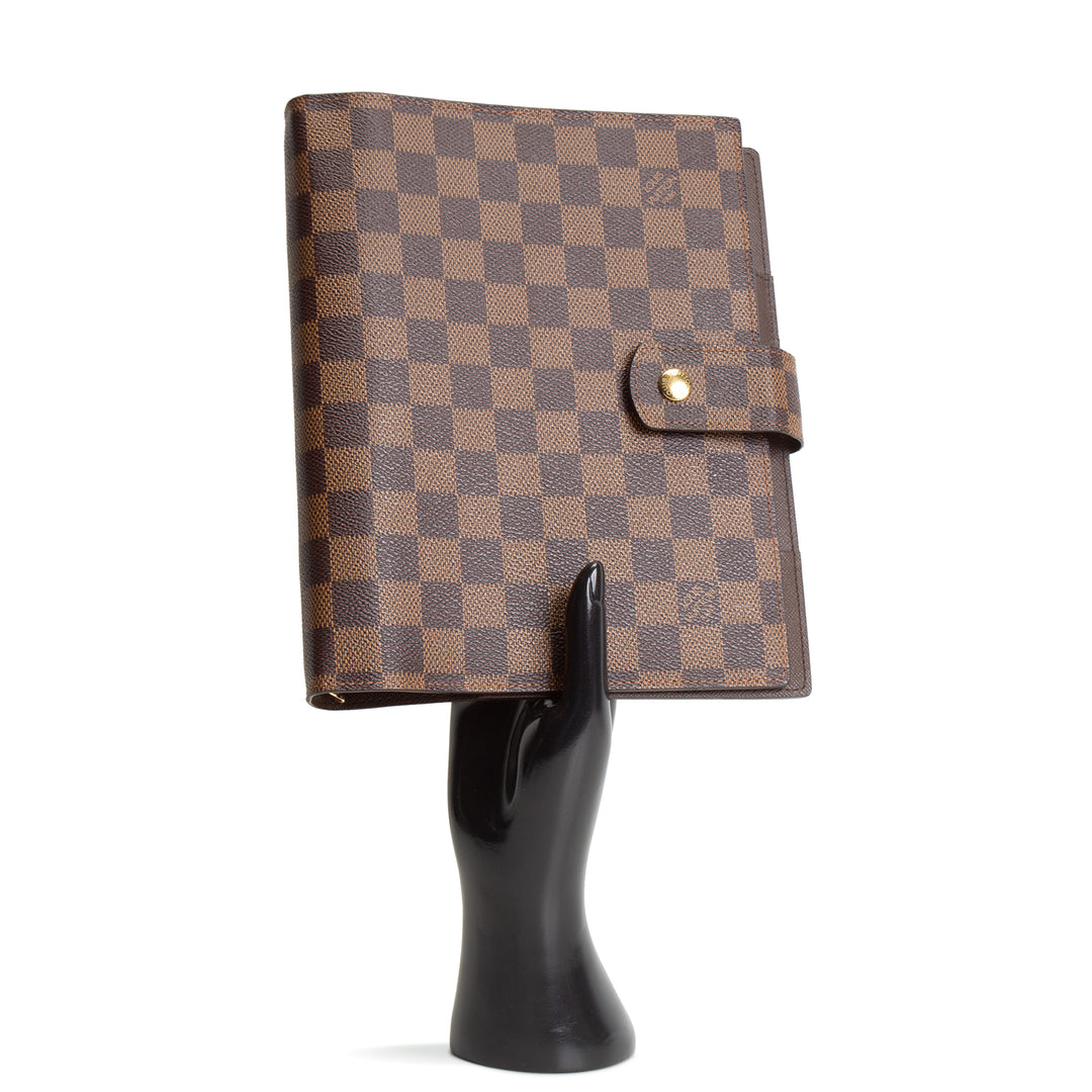 LOUIS VUITTON Damier Ebene Medium Ring Agenda