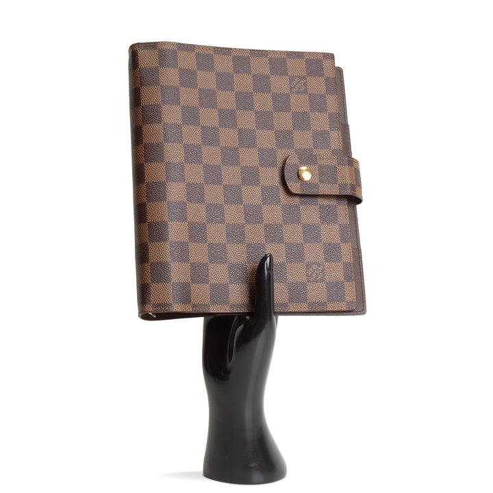 LOUIS VUITTON Damier Ebene Medium Ring Agenda