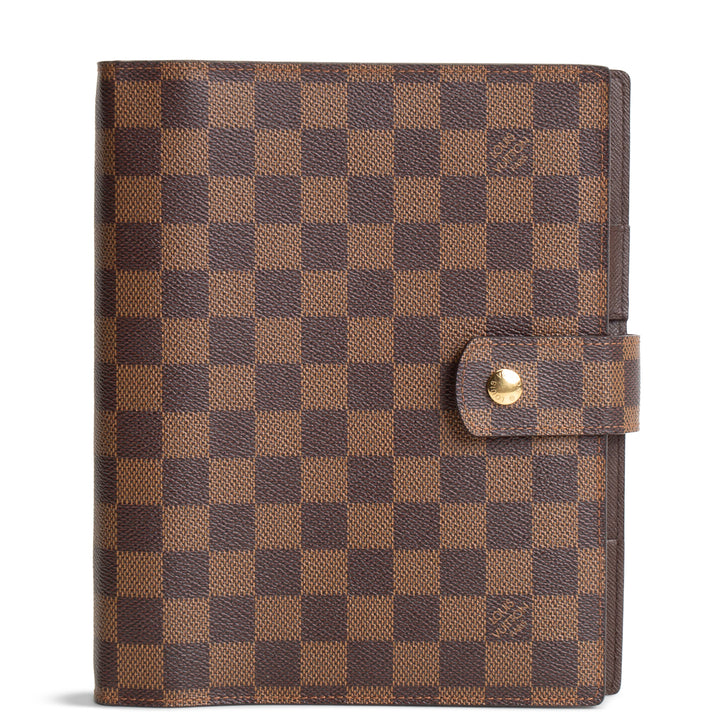 LOUIS VUITTON Damier Ebene Medium Ring Agenda