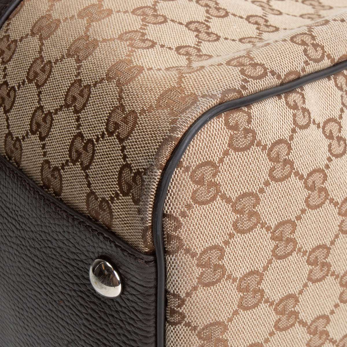 GUCCI GG Canvas Weekender - Beige &amp; Ebony